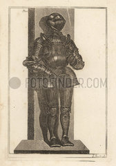 Elegant suit of fluted armour brought by Lord Warwick from Germany.