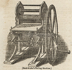 Book-binder's rolling machine  19th century.