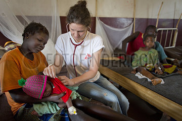 Doctor of MSF is working in the hospital in CAR