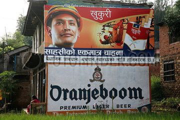 billboard of dutch beer in kathmandu  nepal