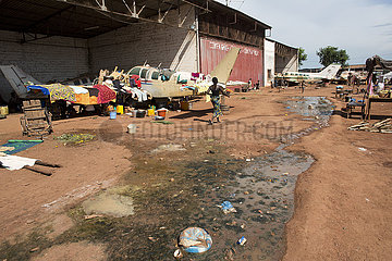 refugee camp at Mpoko airport  Bangui  Displaced christians have taken refuge in Mpoko airport  CAR