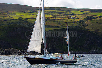 yacht at the Northern Ireland coast