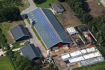 solar panels on farm buildings in Holland