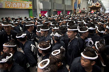 Big Mikoshi Yatai Parade in osaka
