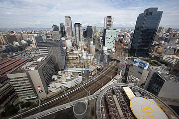 view on Osaka from a Ferris wheel