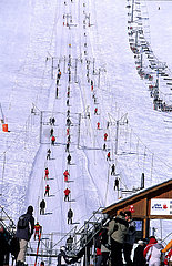 France  Isere (38) L'Alpe d'Huez  les remontes-pentes de la station