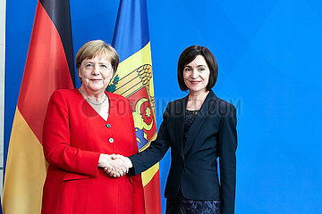 Berlin  Deutschland - Bundeskanzlerin Angela Merkel und Maia Sandu  Ministerpraesidentin der Republik Moldau.