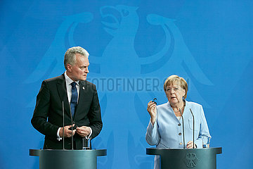 Berlin  Deutschland - Bundeskanzlerin Angela Merkel und Gitanas Nauseda  Praesident Litauens.