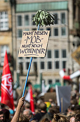Deutschland  Bremen - fridays for future - Demonstration  originelles Wortspiel Macht diesen Mob nicht noch wuetender