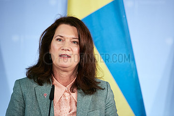 Berlin  Deutschland - Ann Linde  die Aussenministerin von Schweden.