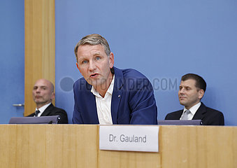 Bundespressekonferenz zum Thema: AfD - Auswirkungen der Landtagswahlen in Thueringen auf die Bundespolitik