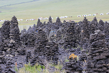Steinmaennchen in der Mongolei