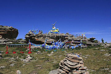 Ovoo in der Mongolei