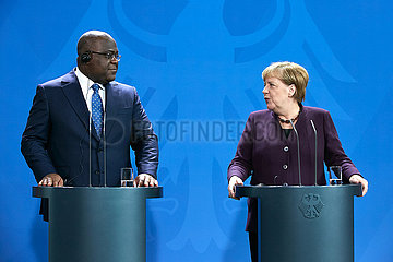 Berlin  Deutschland - Bundeskanzlerin Angela Merkel und Felix Antoine Tshisekedi Tshilombo  Praesident der Demokratischen Republik Kongo.