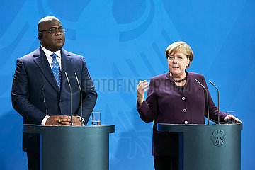 Berlin  Deutschland - Bundeskanzlerin Angela Merkel und Felix Antoine Tshisekedi Tshilombo  Praesident der Demokratischen Republik Kongo.
