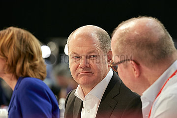Berlin  Deutschland - Bundesfinanzminister Olaf Scholz auf dem Bundesparteitag der SPD.