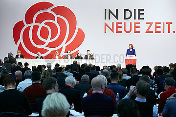 Berlin  Deutschland - Malu Dreyer redet zur Eroeffnung des Bundesparteitags der SPD.