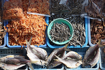 Hong Kong  China  getrocknete Fische auf dem Fischmarkt in Lei Yue Mun