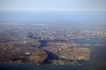 Baku  Aserbaidschan  Luftbildaufnahme der Stadt