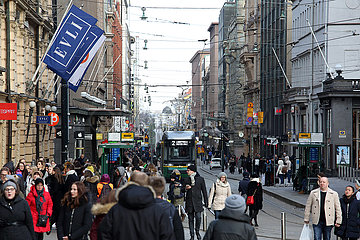 Helsinki  Finnland  Einkaufsstrasse Aleksanterinkatu
