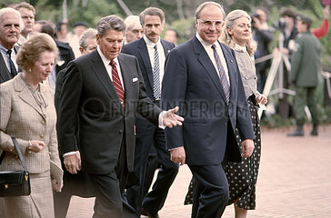 Thatcher  Reagan  Kohl  Bonner Wirtschaftsgipfel 1985