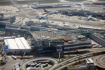 Frankfurt am Main  Deutschland  Luftbildaufnahme des Frankfurt Airport