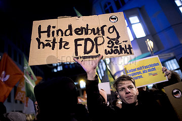 Demonstration against FDP and AfD  Thuringia election