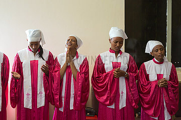 Adama  Oromiyaa  Aethiopien - Gottesdienst in der Nazareth Mekane Yesus Congregation