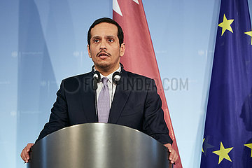 Berlin  Deutschland - Der Aussenminister Katars Scheich Al Thani.