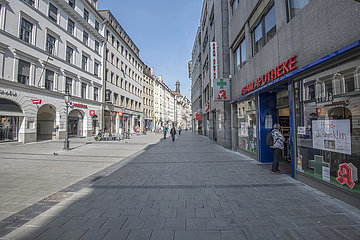leere Muenchener Innenstadt  kurz vor der Ausgangssperre  20.03.2020