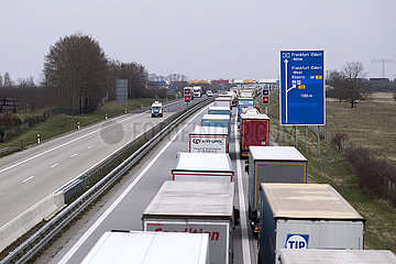 Cargo Truck Tailbacks  Germany-Poland Coronavirus Pandemic