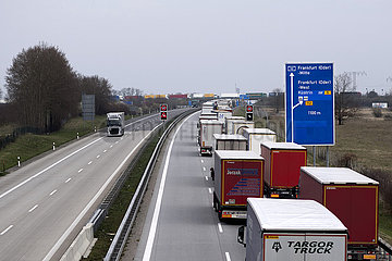 Cargo Truck Tailbacks  Germany-Poland Coronavirus Pandemic