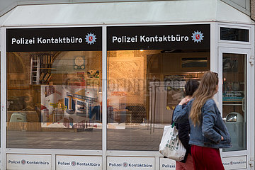Deutschland  Bremen - Wegen Corona geschlossenes Kontaktbuero der Polizei in der Innenstadt