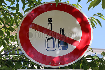 Pirna  Sachsen  Schild: Alkohol verboten