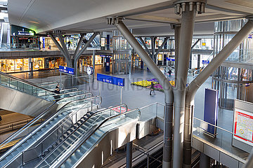 Leerer Hauptbahnhof in Berlin