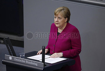 Regierungserklaerung der Bundeskanzlerin zur Corona Pandemie  Bundestag  23. April 2020