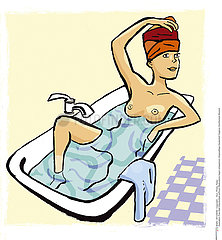 SOINS BAIN FEMME DESSIN!!WOMAN TAKING A BATH DRAW