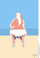 OBESE WOMAN  ILLUSTRATION