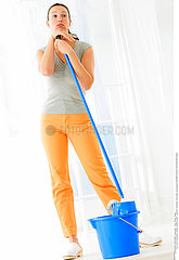WOMAN DOING HOUSEWORK