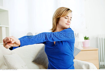 WOMAN STRETCHING