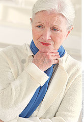ELDERLY PERSON WITH SORE THROAT
