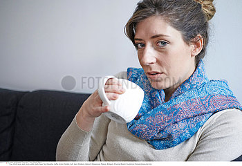 WOMAN WITH HOT DRINK Studio