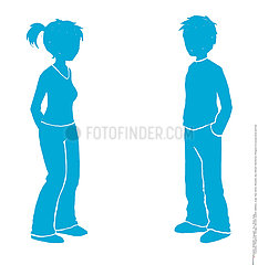 SILHOUETTE OF A COUPLE Illustration