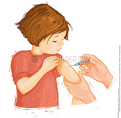 VACCINATING A CHILD Illustration