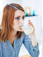 WOMAN WITH COLD DRINK