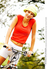 Woman and bicycle