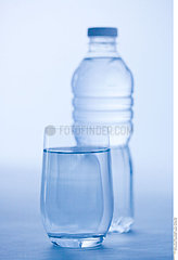 Glass & bottle of water