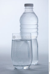 Glass & bottle of water