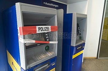 Zerstörter Geldautomat