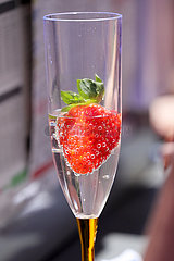 Royal Ascot  Strawberry in a champagne flute